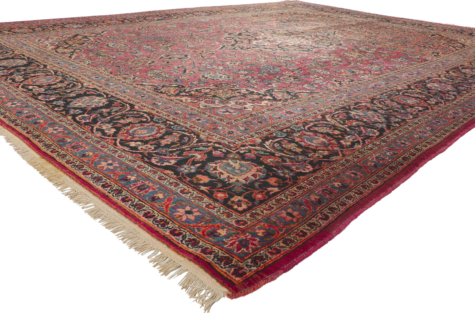 10 x 13 Antique Persian Kashan Rug 72017