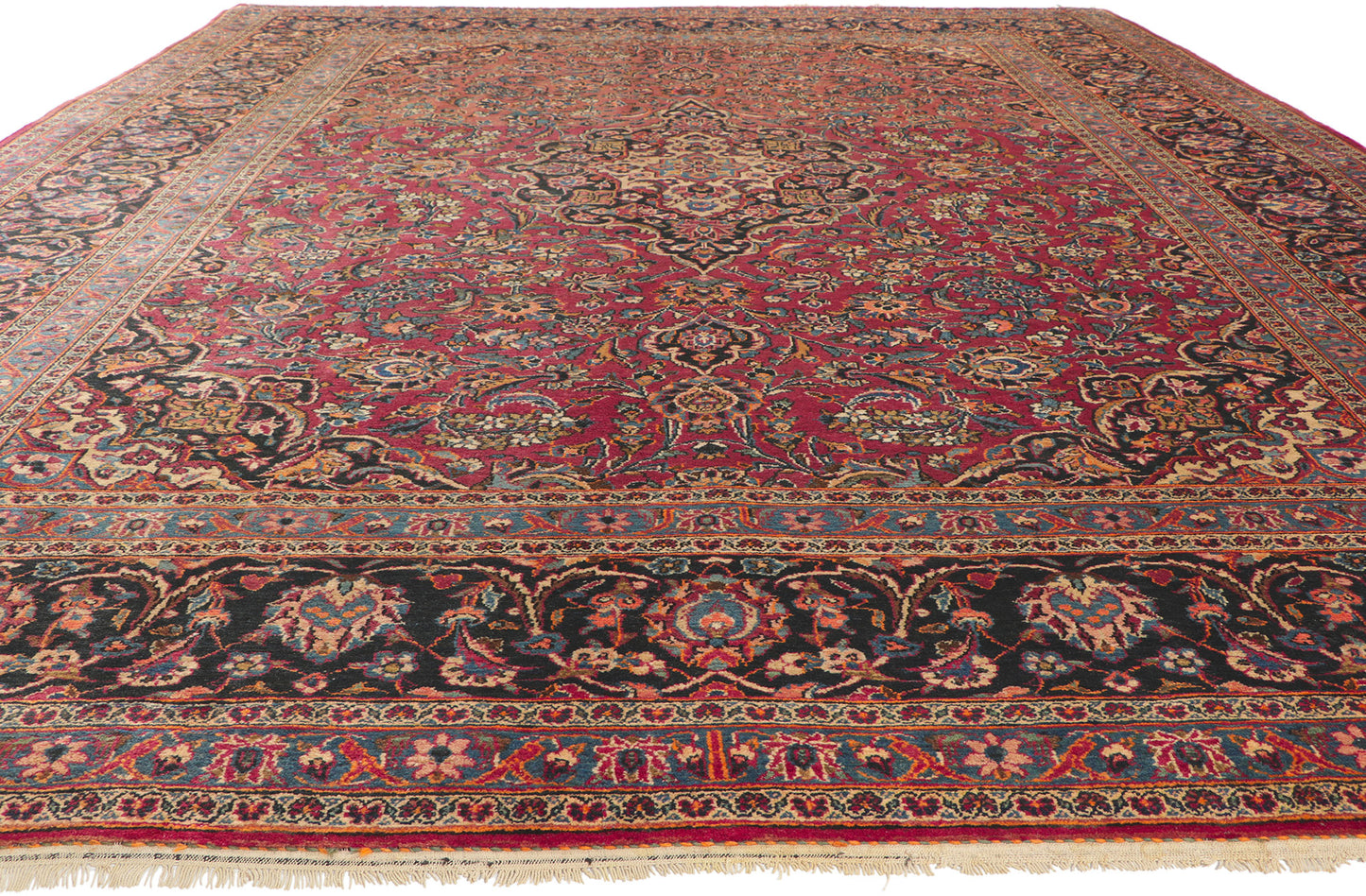 10 x 13 Antique Persian Kashan Rug 72017