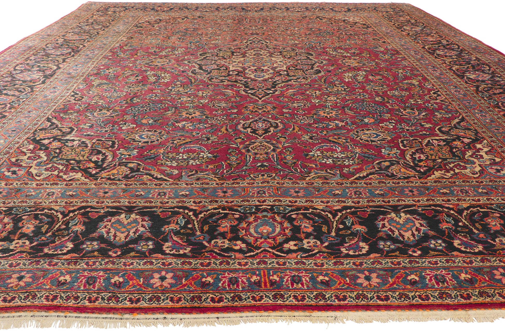 10 x 13 Antique Persian Kashan Rug 72017