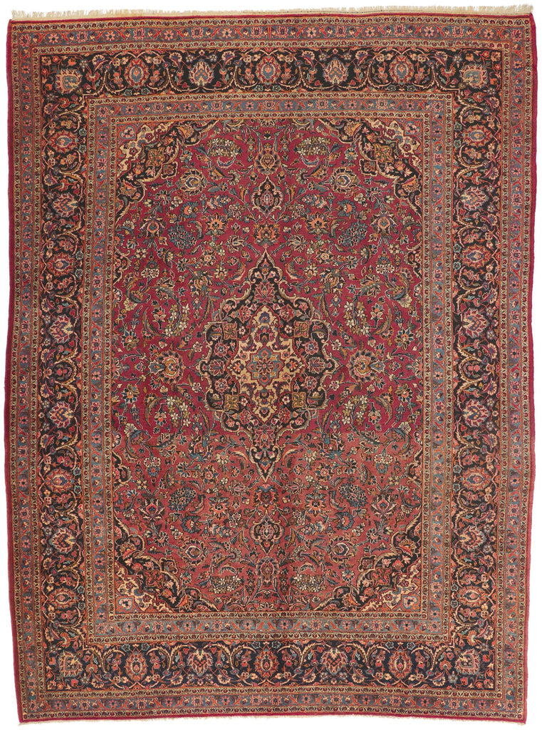 10 x 13 Antique Persian Kashan Rug 72017