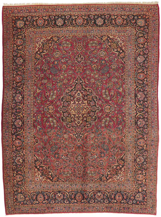 10 x 13 Antique Persian Kashan Rug 72017