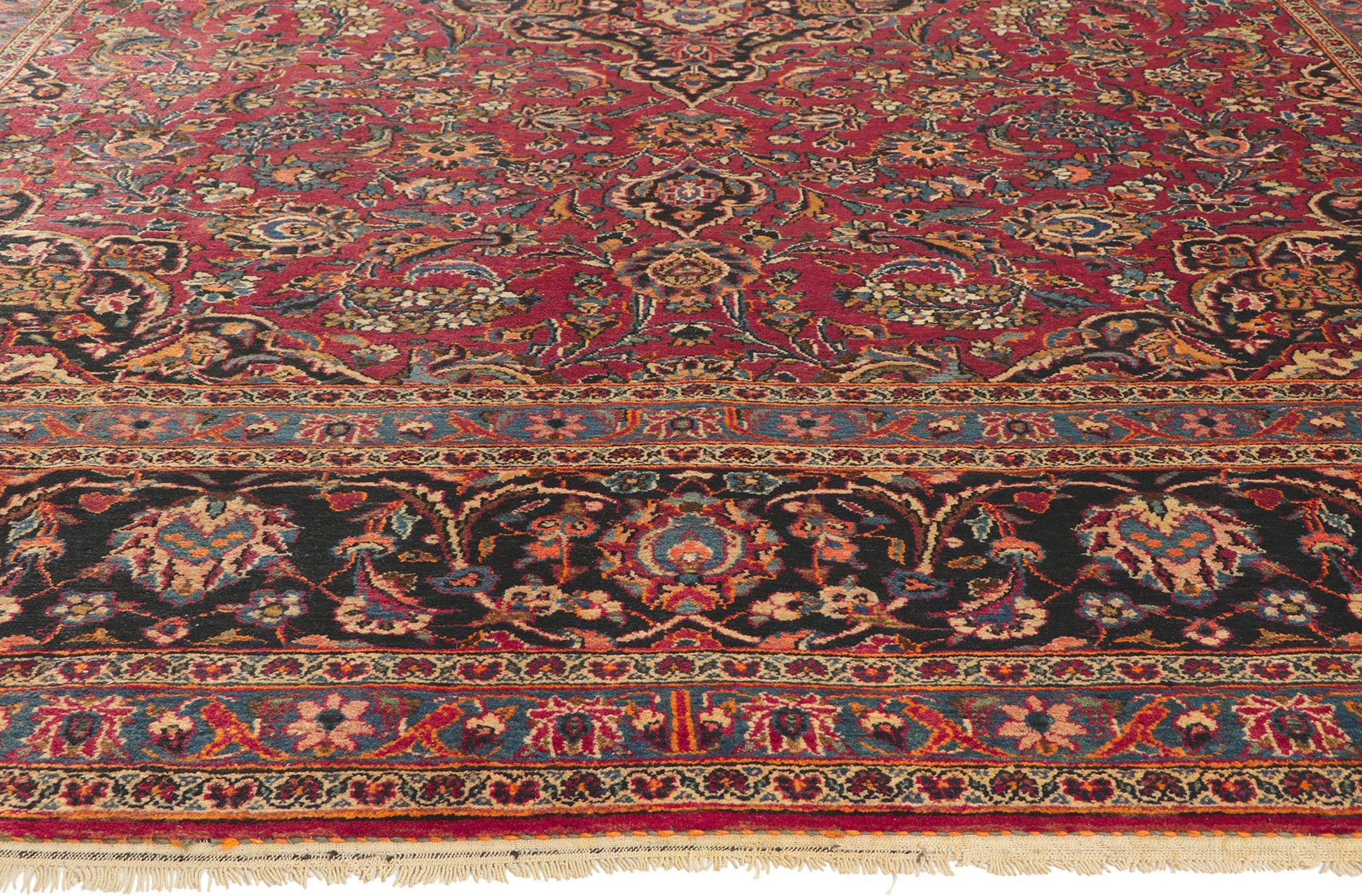 10 x 13 Antique Persian Kashan Rug 72017
