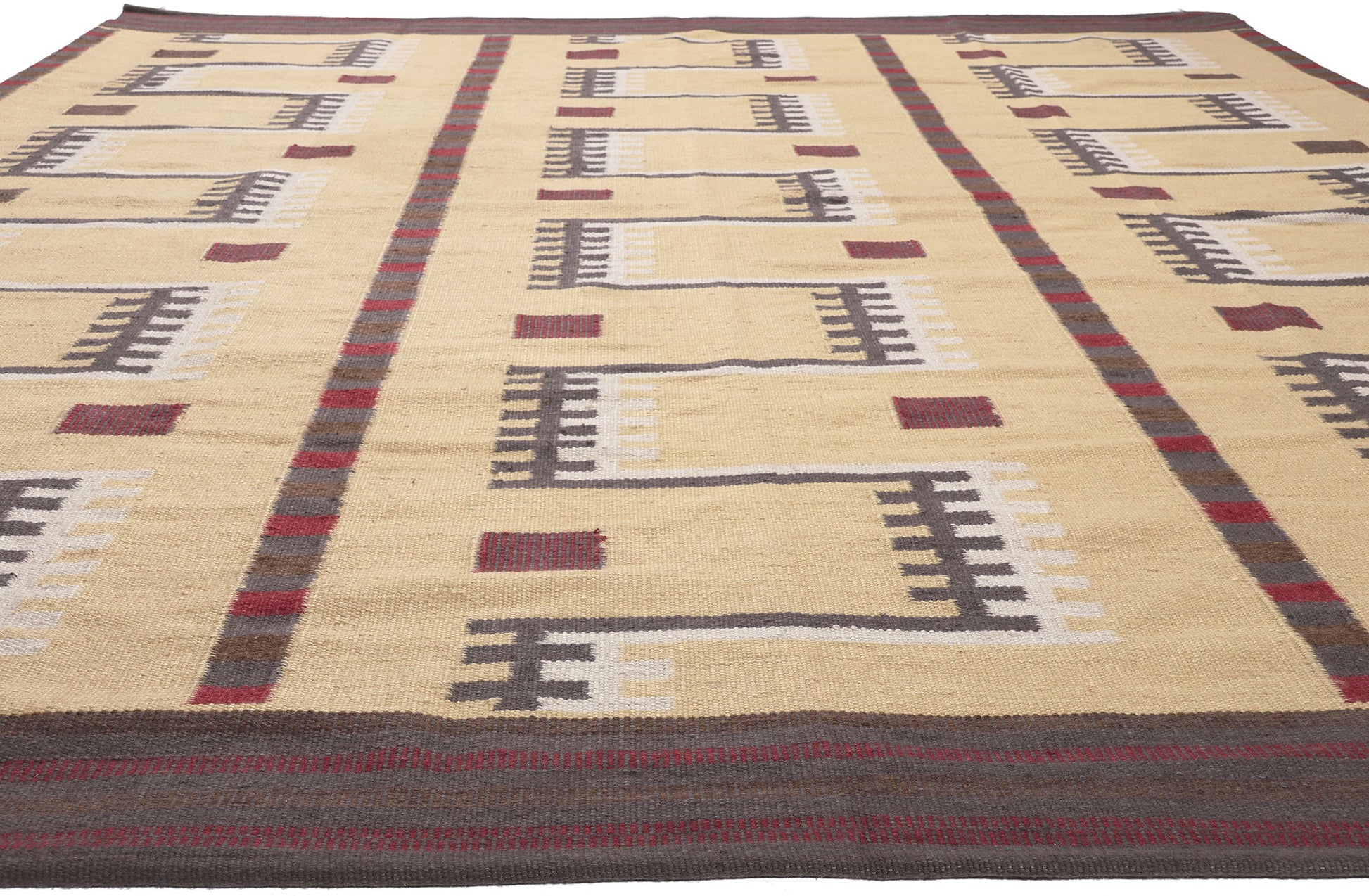 10 x 13 Scandinavian Modern Swedish Inspired Kilim Rug 30962