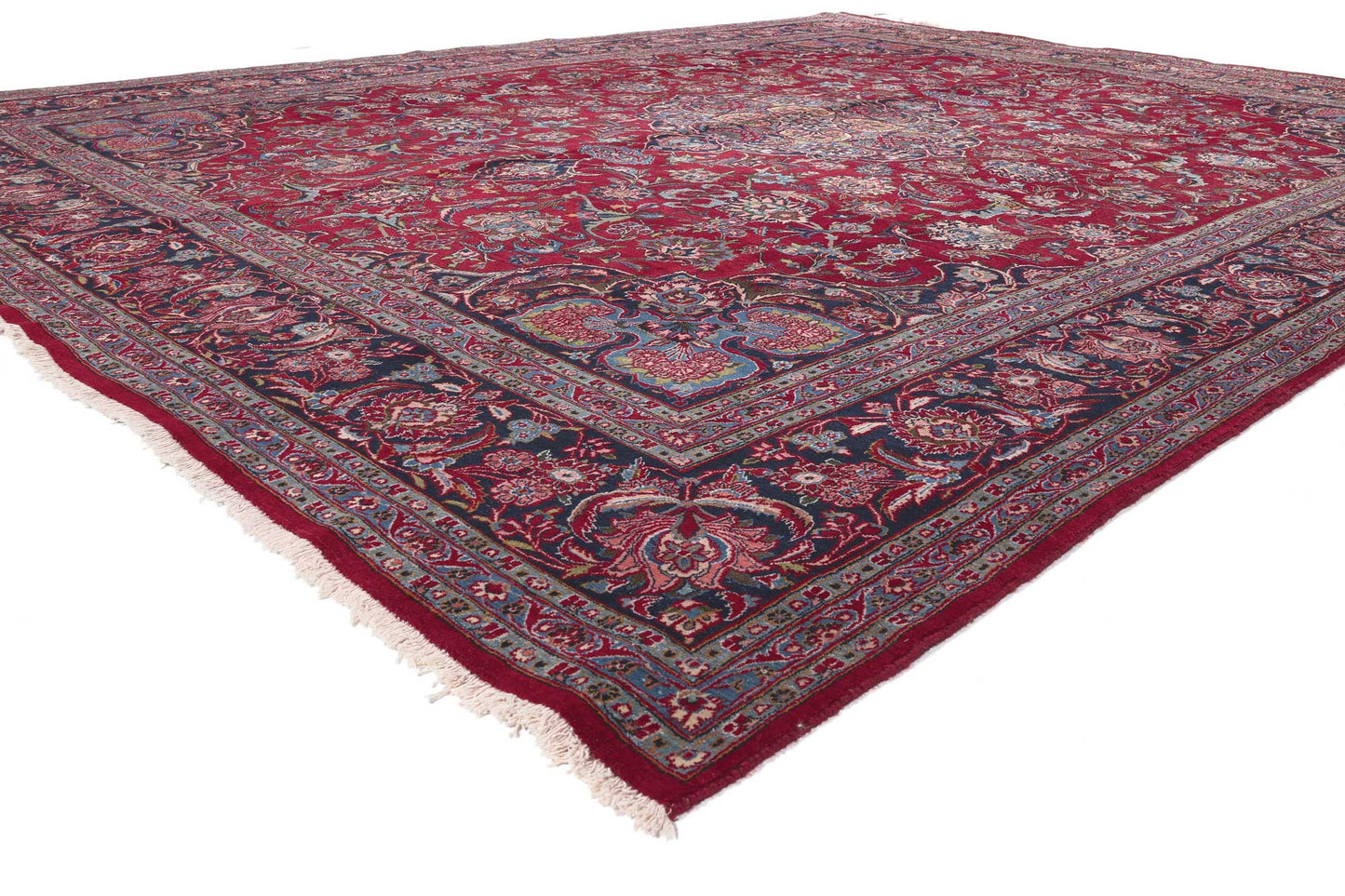 10 x 13 Vintage Persian Kashan Rug 60712