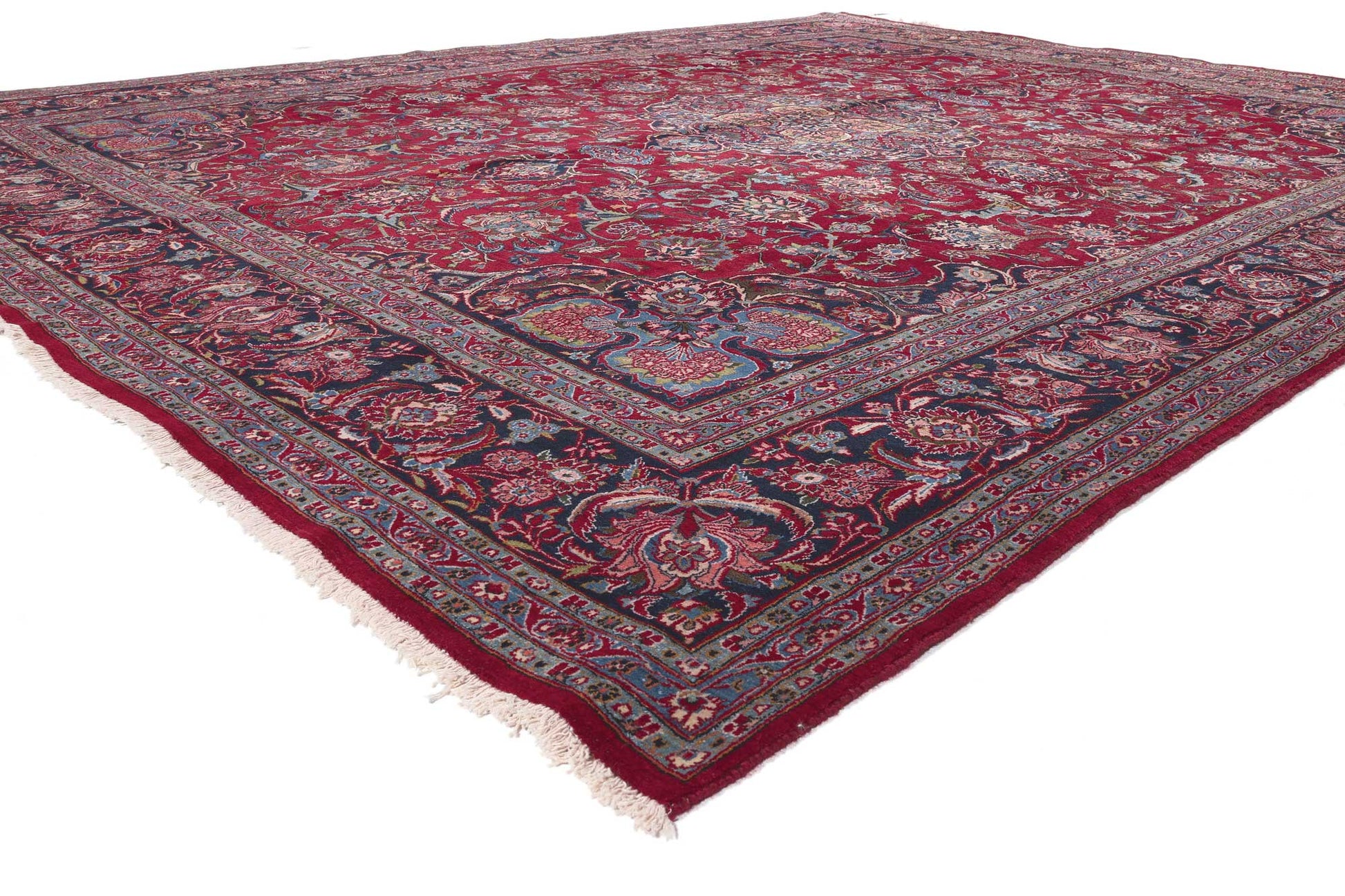 10 x 13 Vintage Persian Kashan Rug 60712