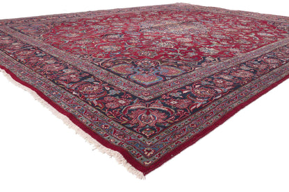10 x 13 Vintage Persian Kashan Rug 60712
