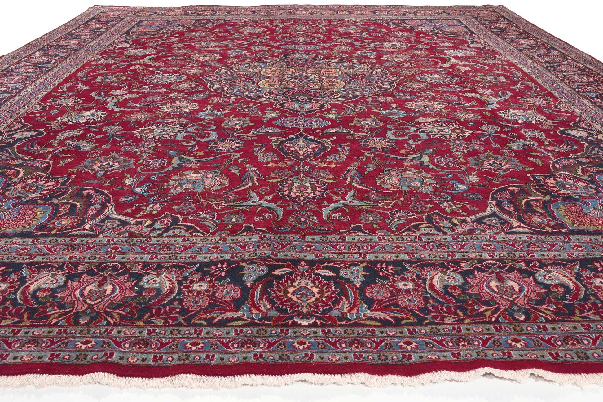 10 x 13 Vintage Persian Kashan Rug 60712