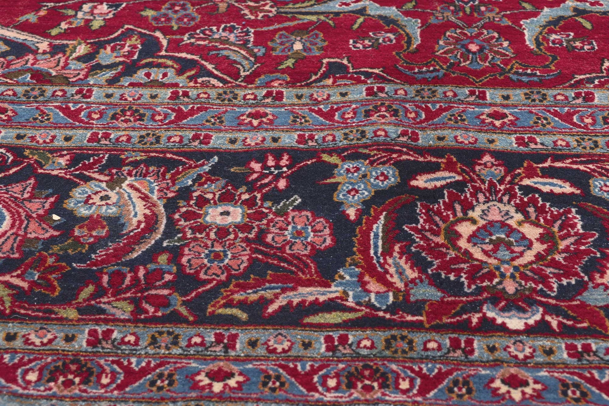 10 x 13 Vintage Persian Kashan Rug 60712
