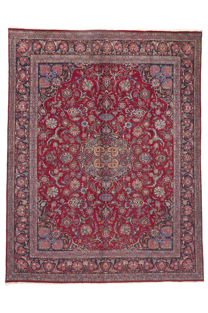 10 x 13 Vintage Persian Kashan Rug 60712