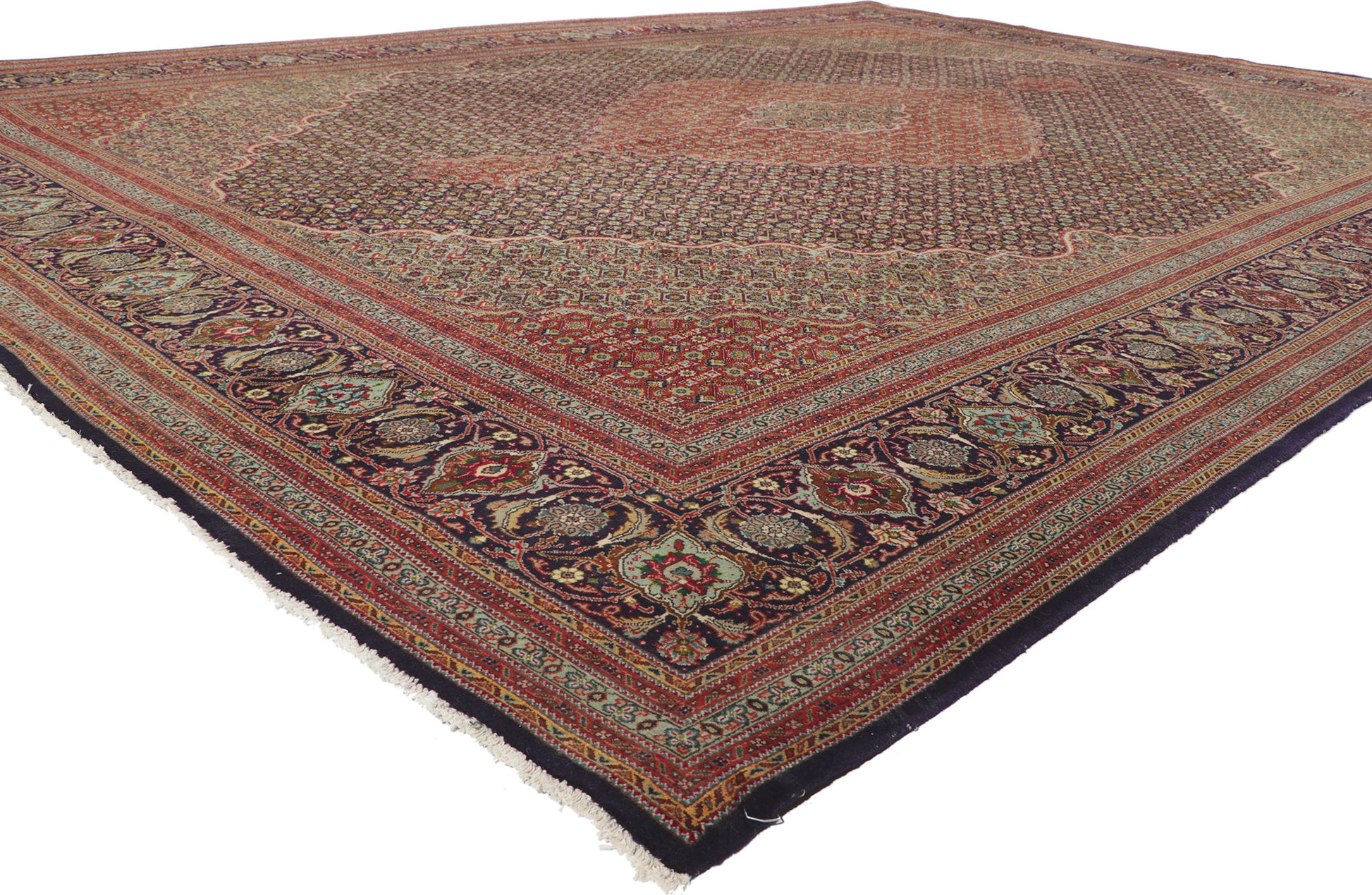 10 x 13 Vintage Persian Tabriz Rug 60998