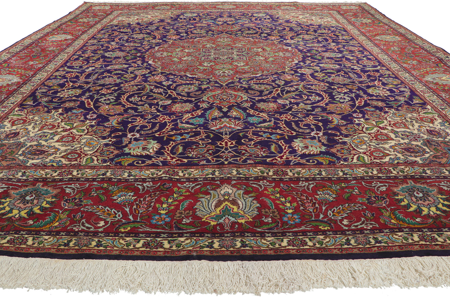 10 x 13 Vintage Persian Tabriz Rug 61110