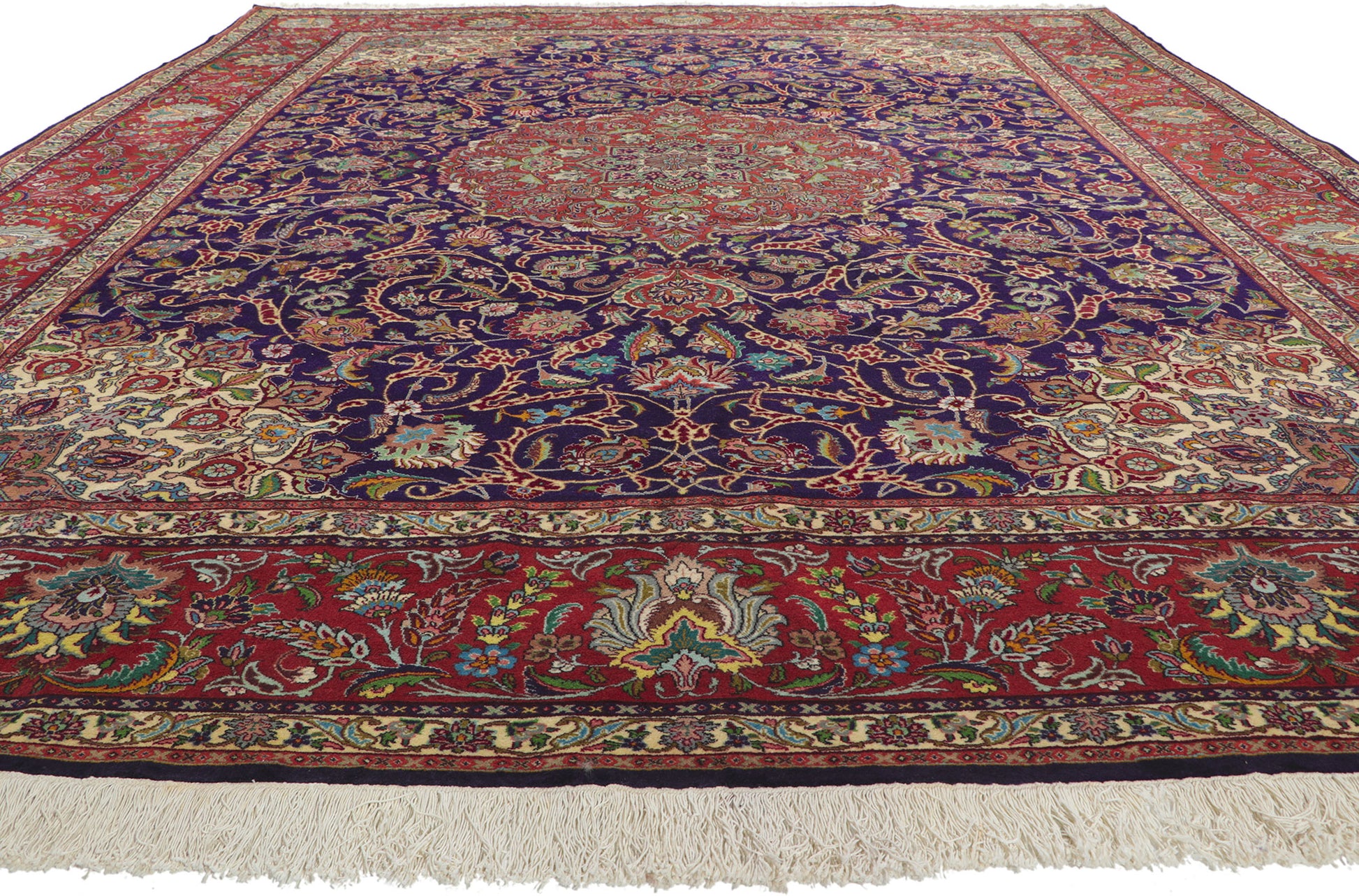 10 x 13 Vintage Persian Tabriz Rug 61110