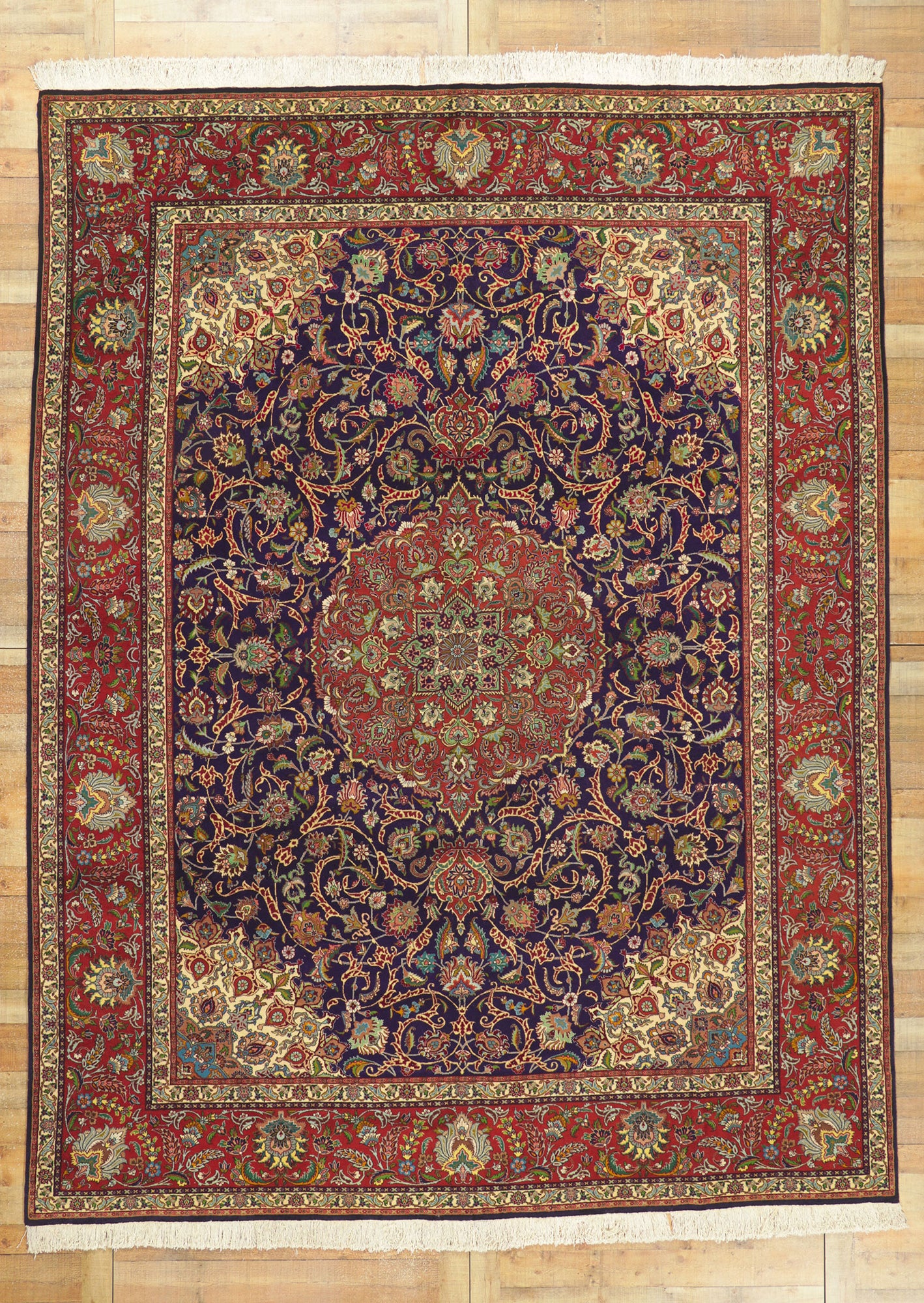 10 x 13 Vintage Persian Tabriz Rug 61110