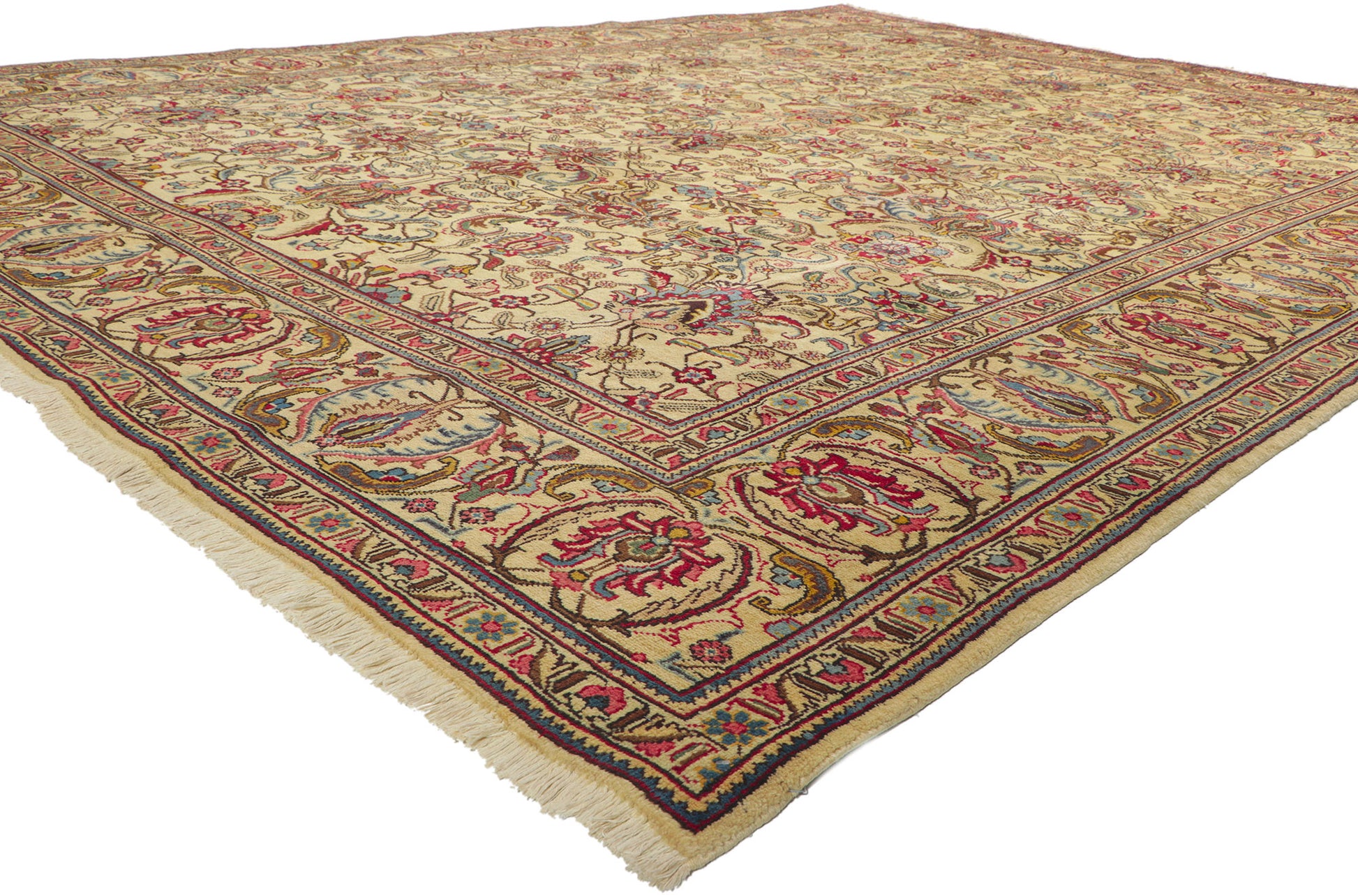 10 x 13 Vintage Persian Tabriz Rug 75888