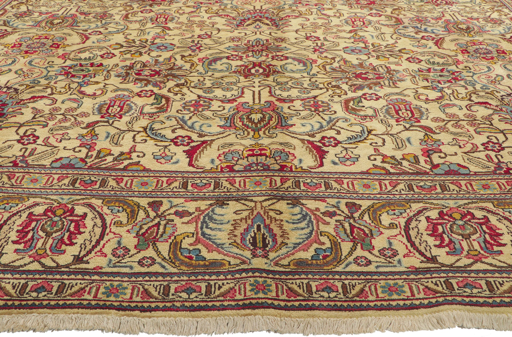 10 x 13 Vintage Persian Tabriz Rug 75888