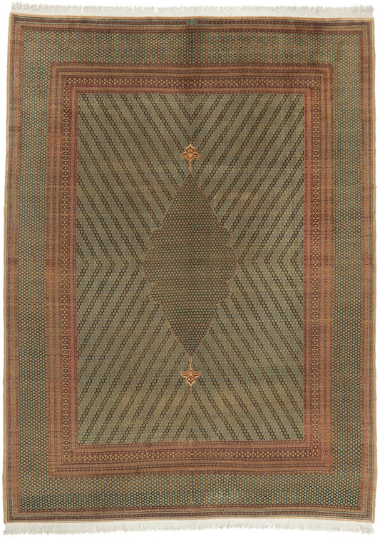 10 x 13 Vintage Persian Kerman Rug 53743