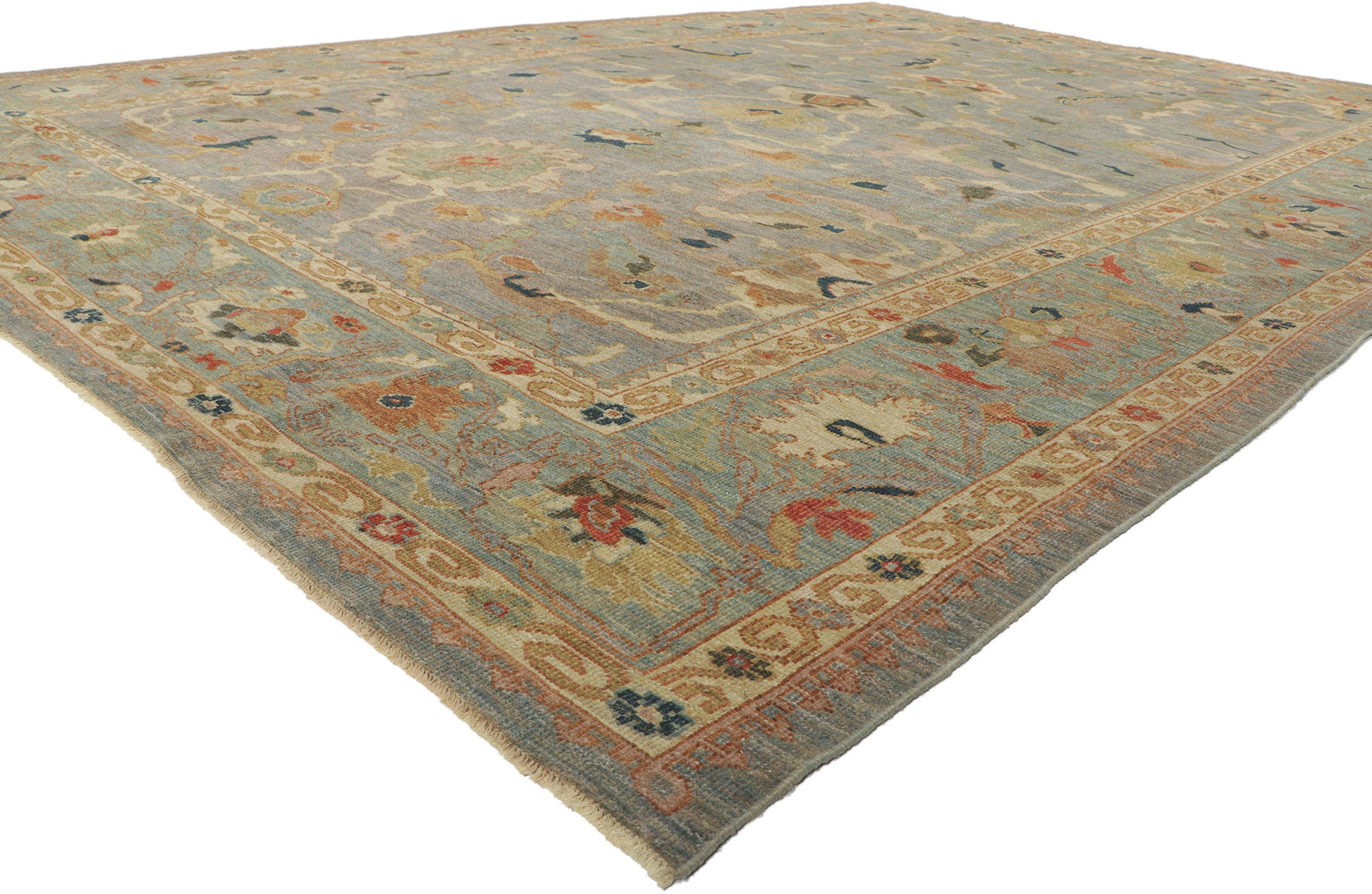 10 x 14 Modern Blue Persian Sultanabad Rug 60708