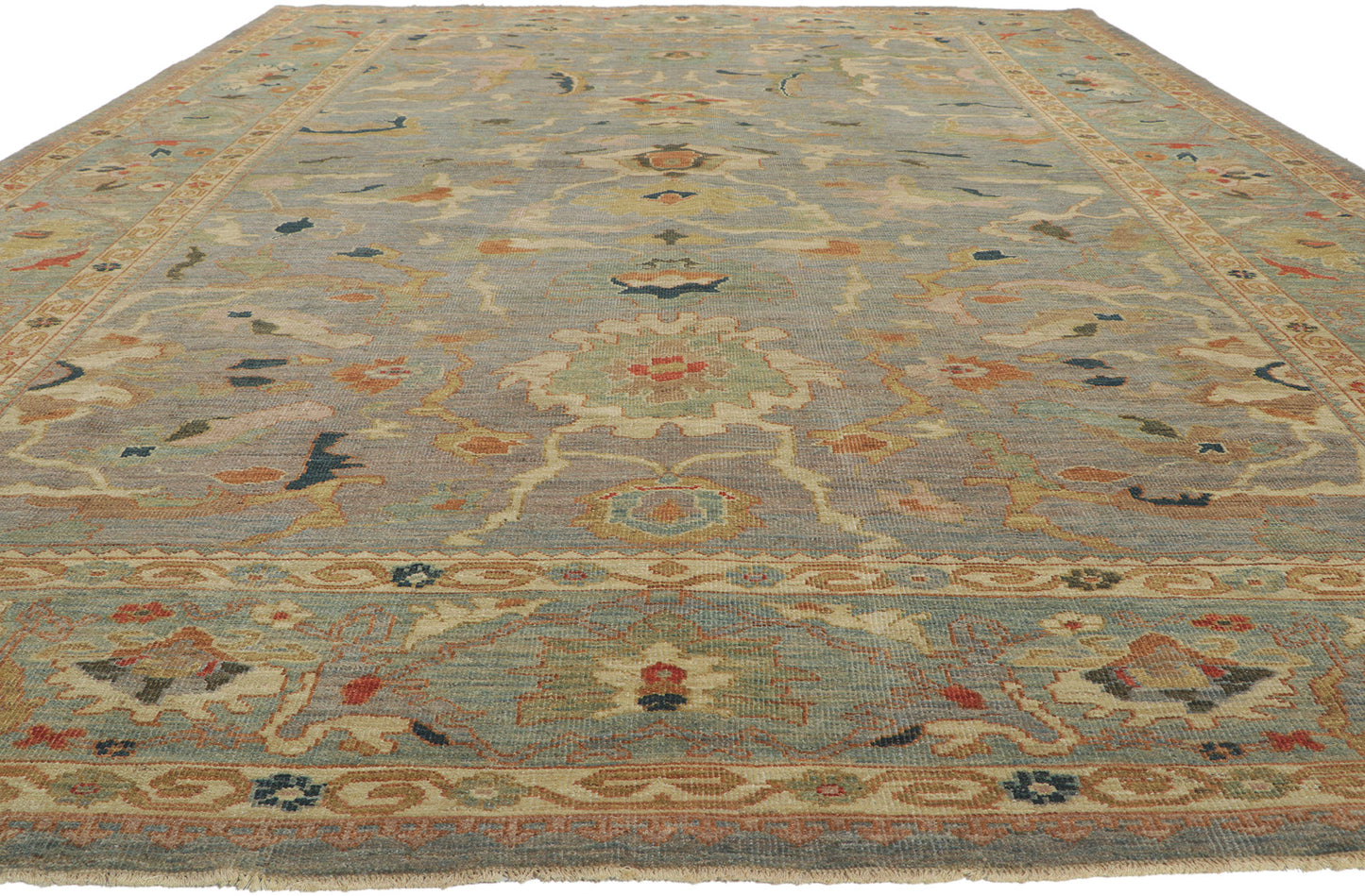 10 x 14 Modern Blue Persian Sultanabad Rug 60708