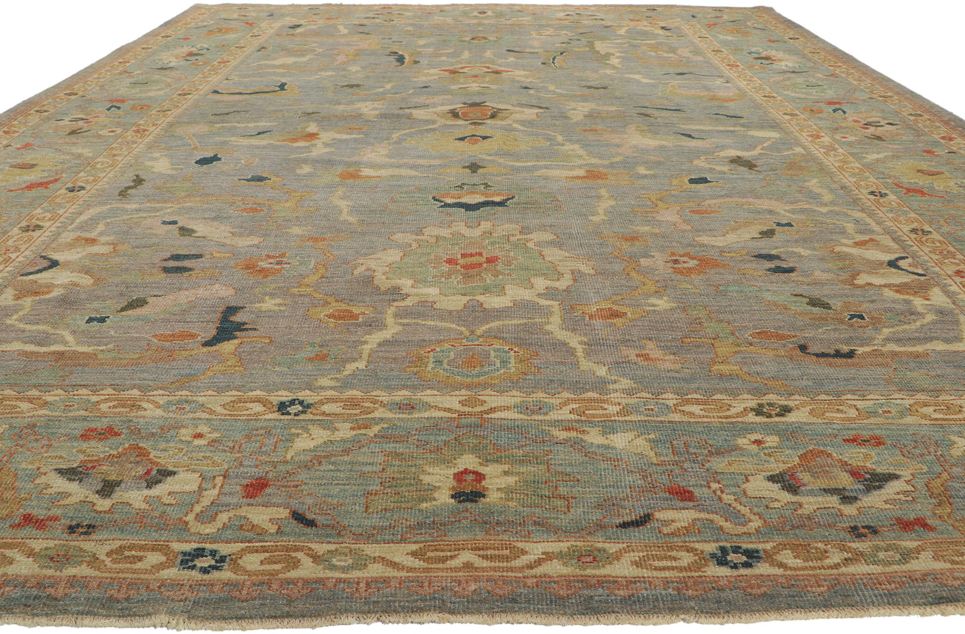10 x 14 Modern Blue Persian Sultanabad Rug 60708