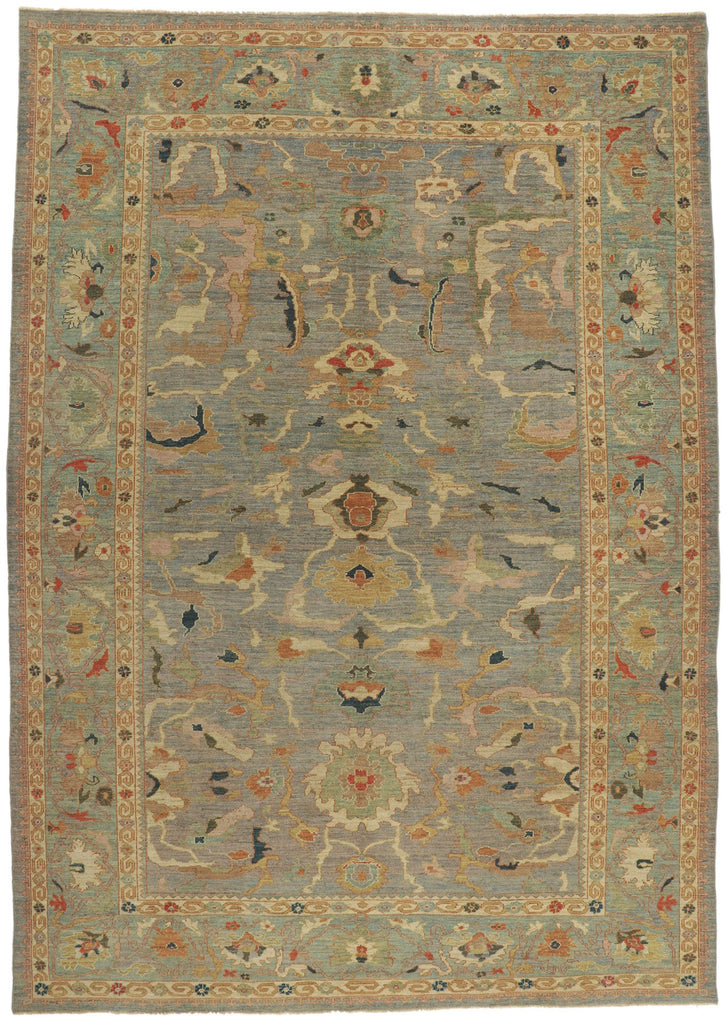 10 x 14 Modern Blue Persian Sultanabad Rug 60708