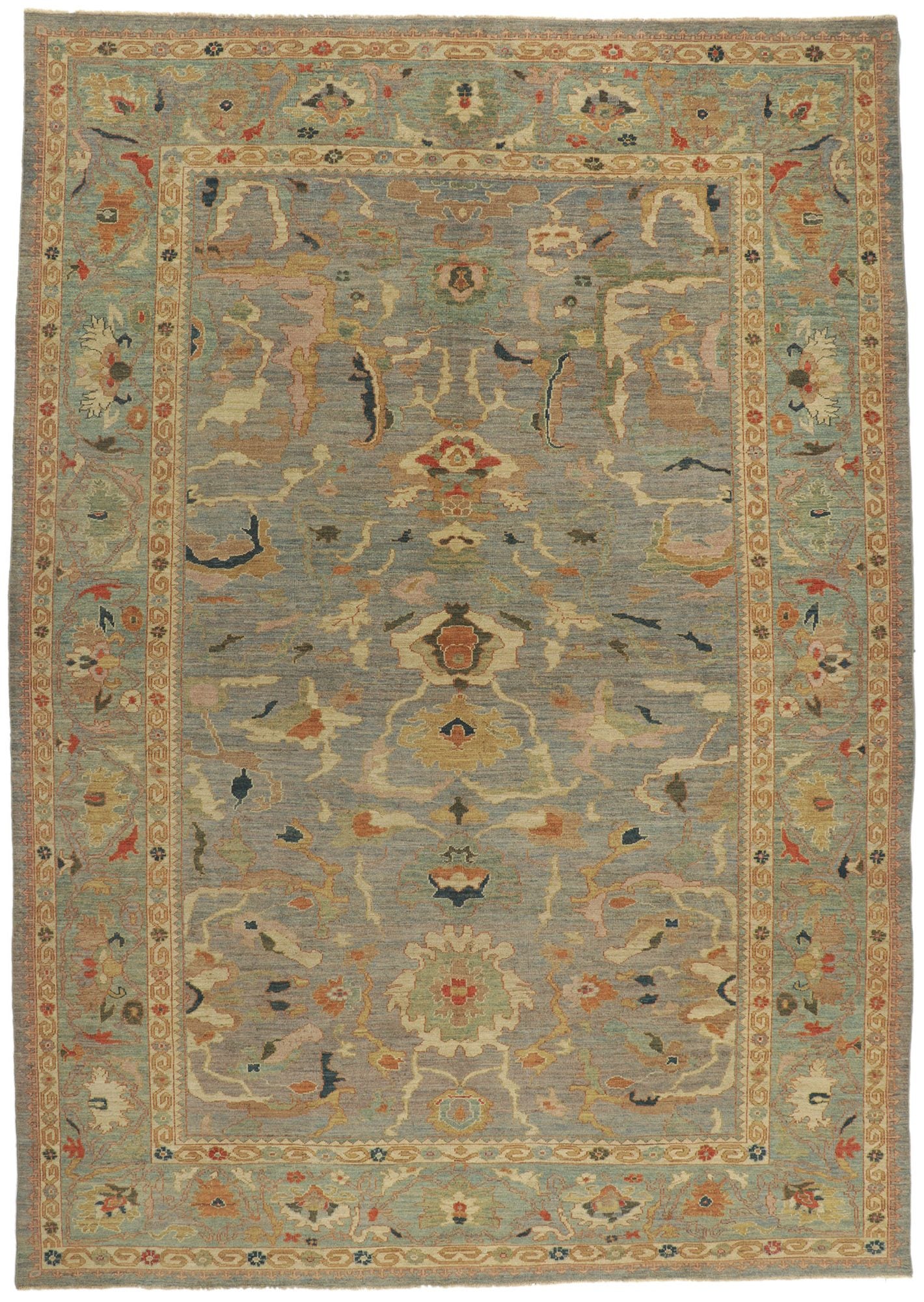 10 x 14 Modern Blue Persian Sultanabad Rug 60708
