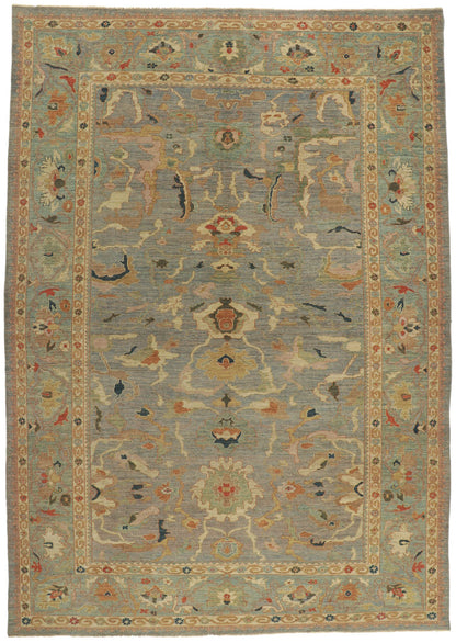 10 x 14 Modern Blue Persian Sultanabad Rug 60708