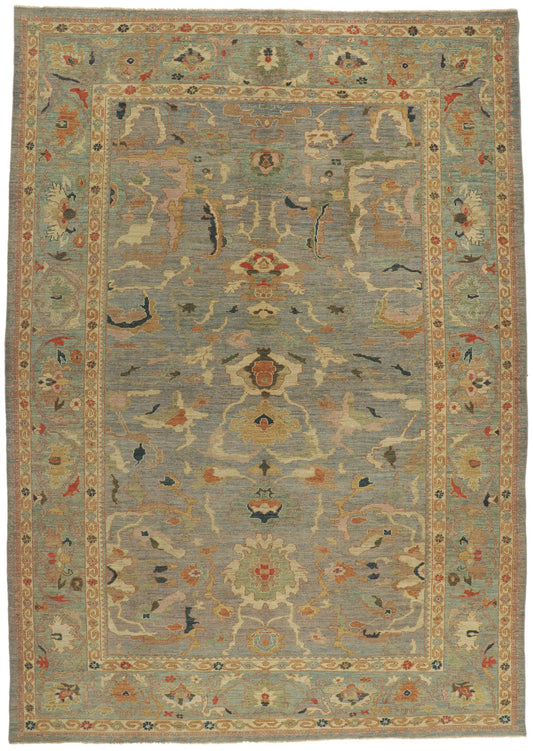 10 x 14 Modern Blue Persian Sultanabad Rug 60708