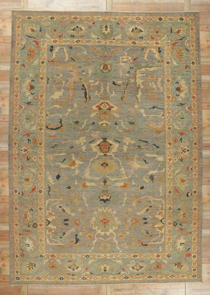 10 x 14 Modern Blue Persian Sultanabad Rug 60708