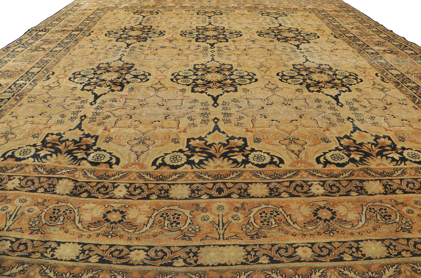 10 x 12 Antique Persian Yazd Rug 73949