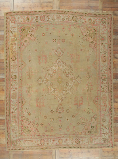 10 x 13 Antique Turkish Oushak Rug 73571
