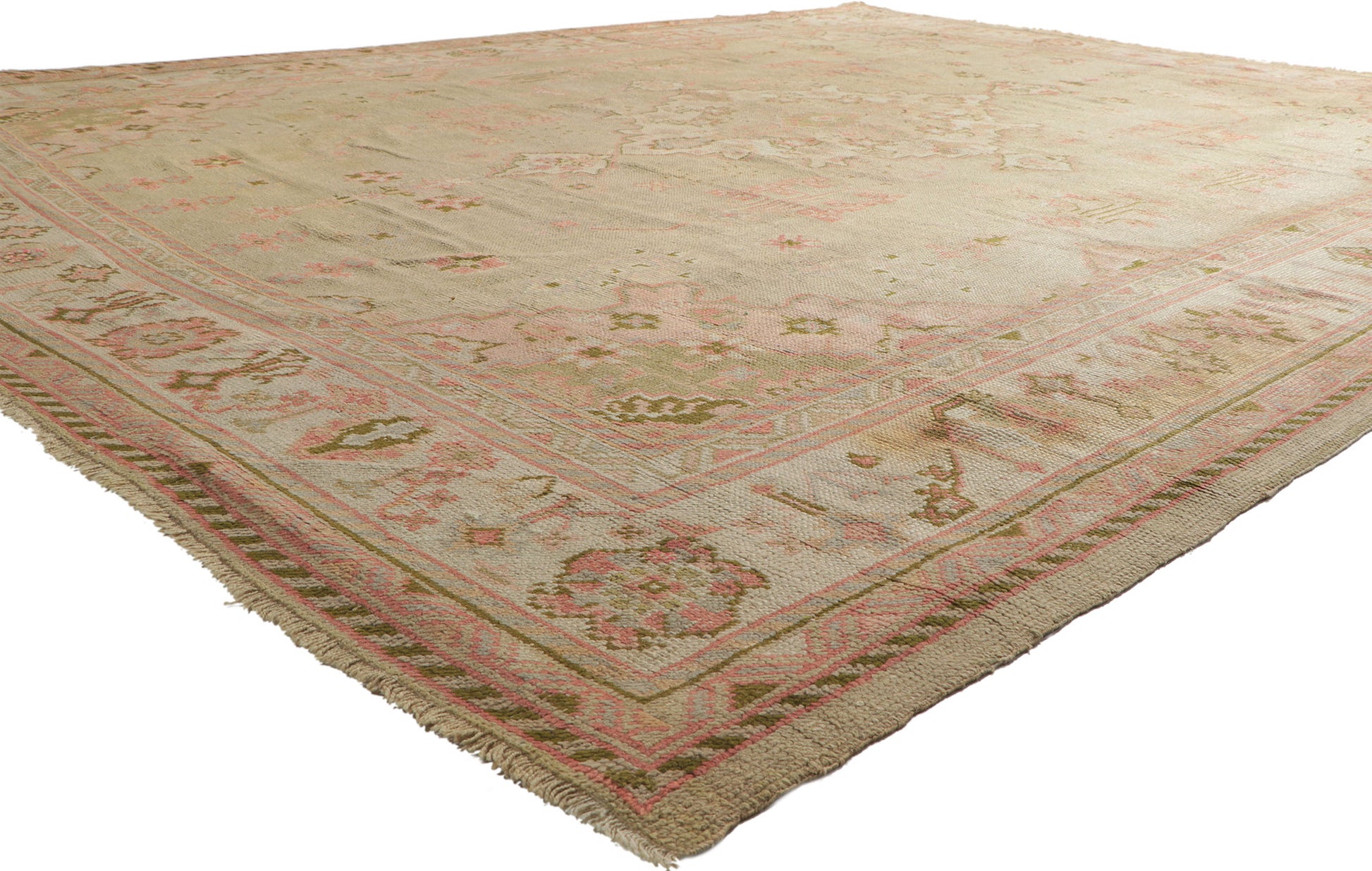 10 x 13 Antique Turkish Oushak Rug 73571