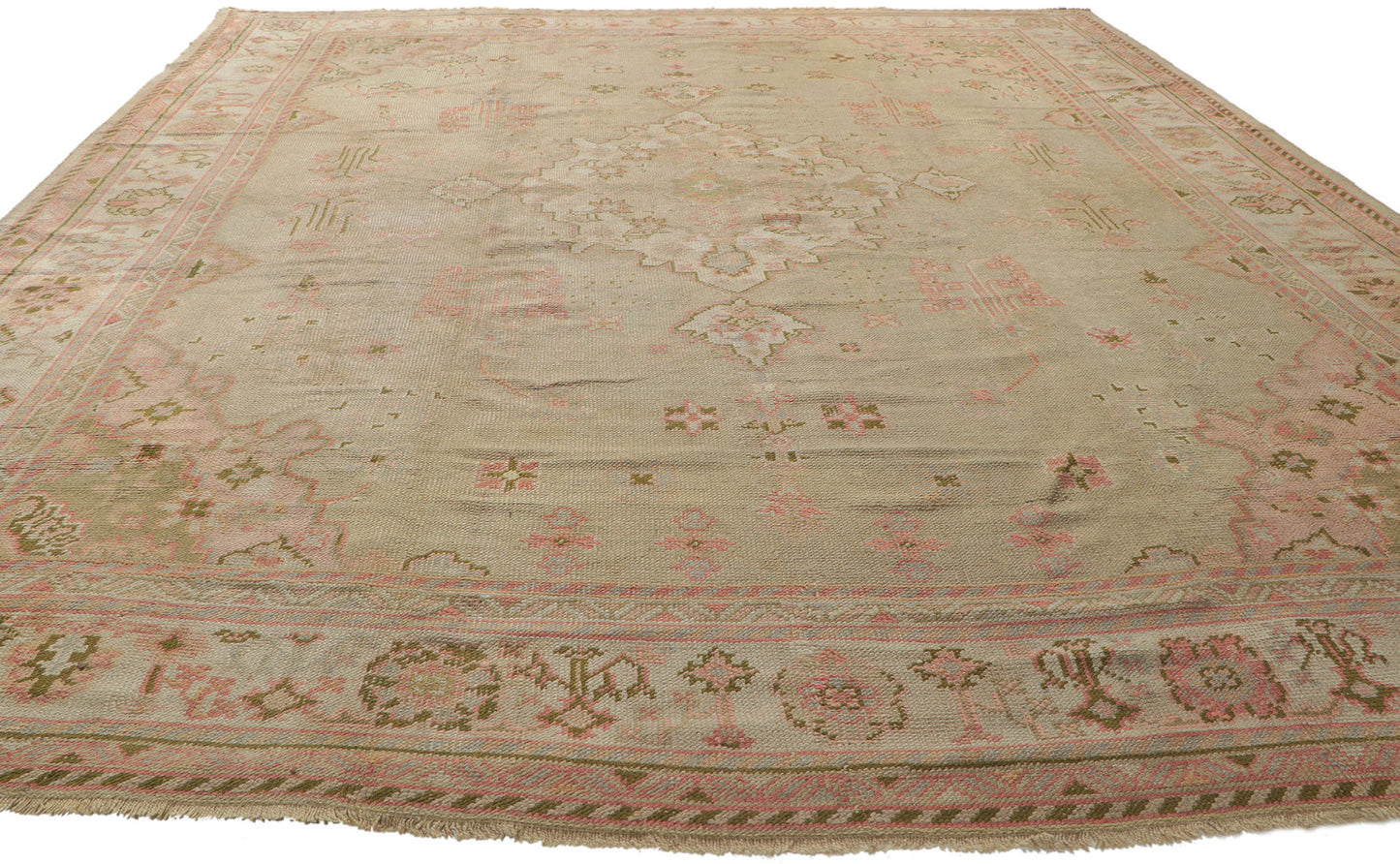 10 x 13 Antique Turkish Oushak Rug 73571