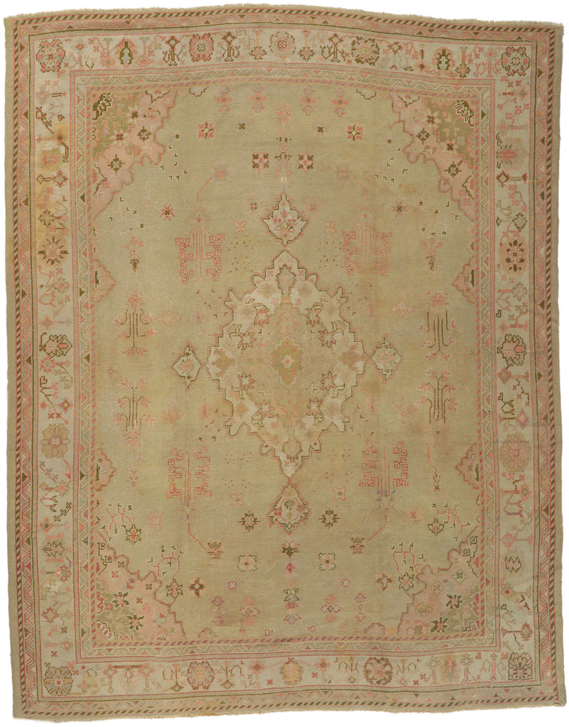10 x 13 Antique Turkish Oushak Rug 73571
