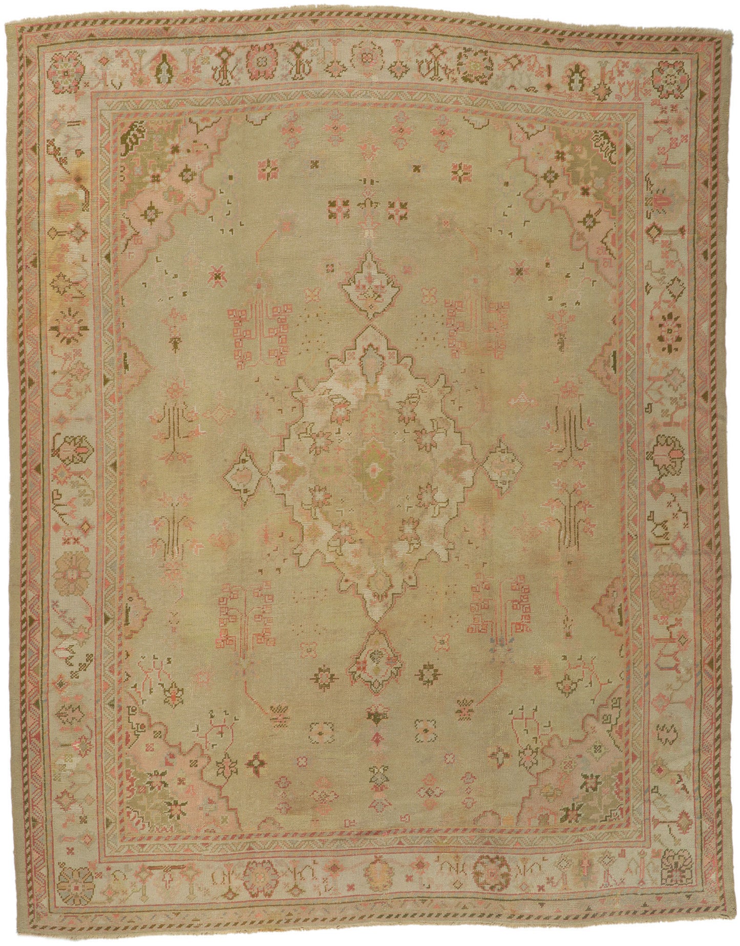 10 x 13 Antique Turkish Oushak Rug 73571