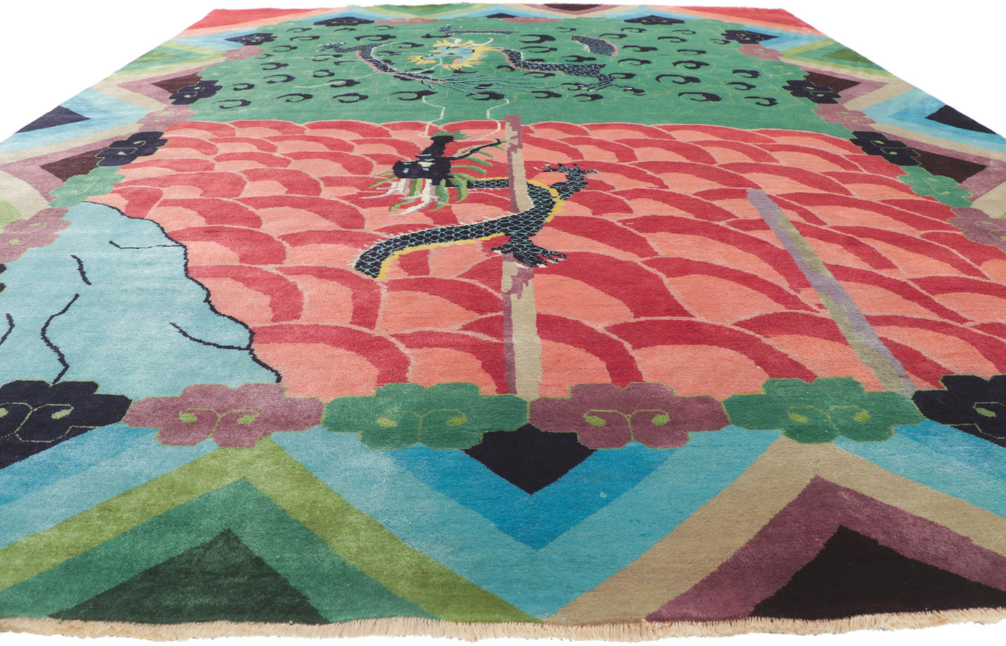 10 x 13 Contemporary Chinese Art Deco Style Rug 30767