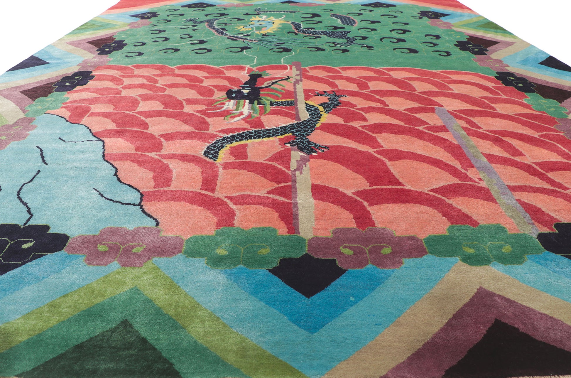 10 x 13 Contemporary Chinese Art Deco Style Rug 30767