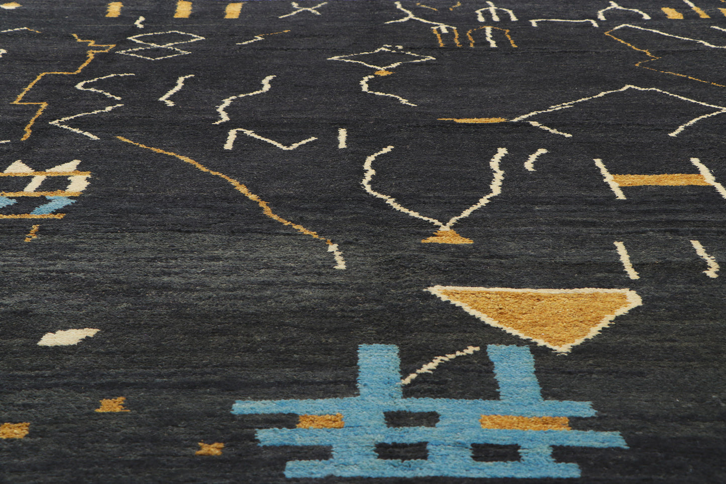 10 x 13 Modern Black Moroccan Area Rug 80705