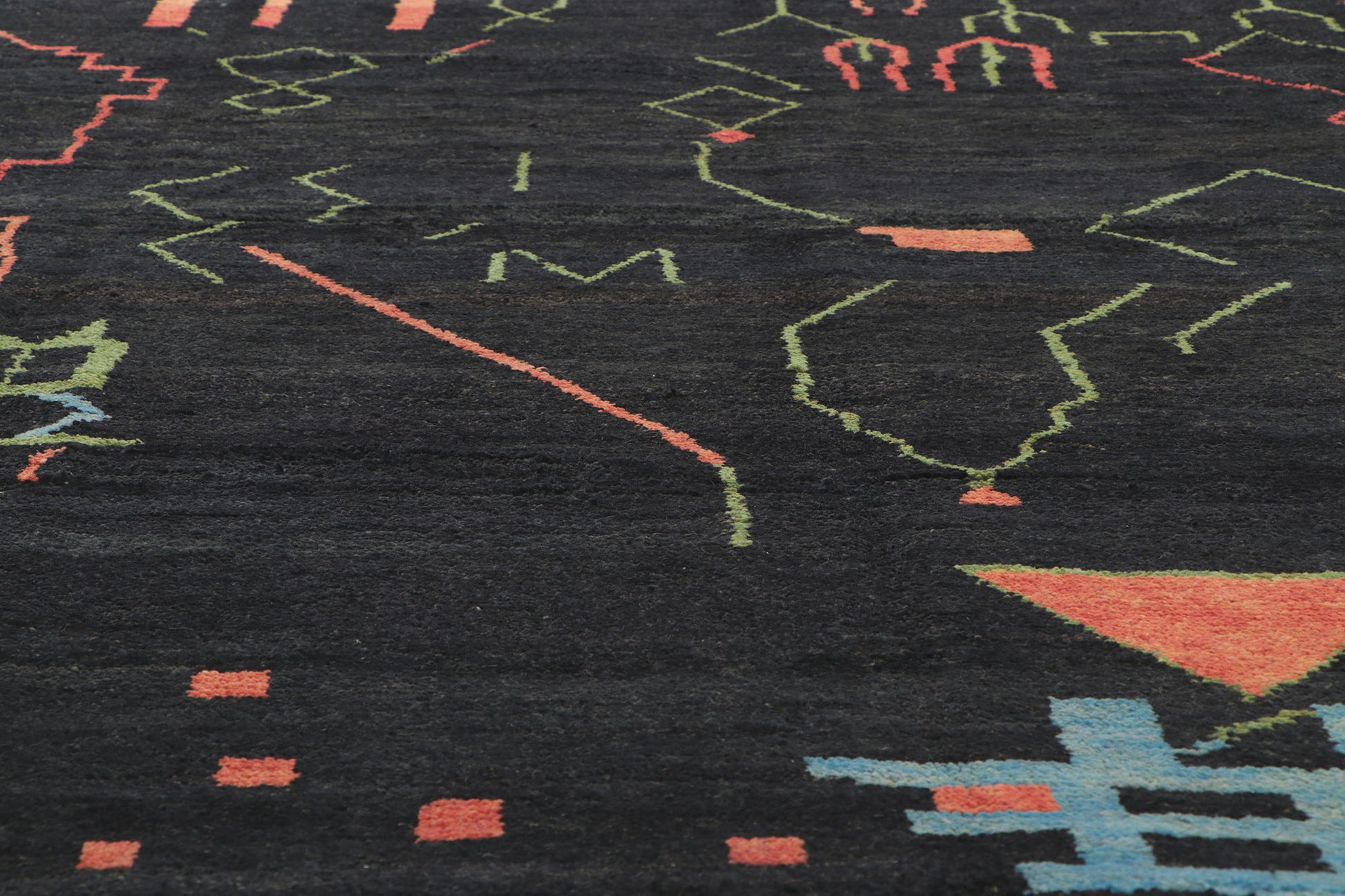 10 x 13 Modern Black Moroccan Area Rug 80706