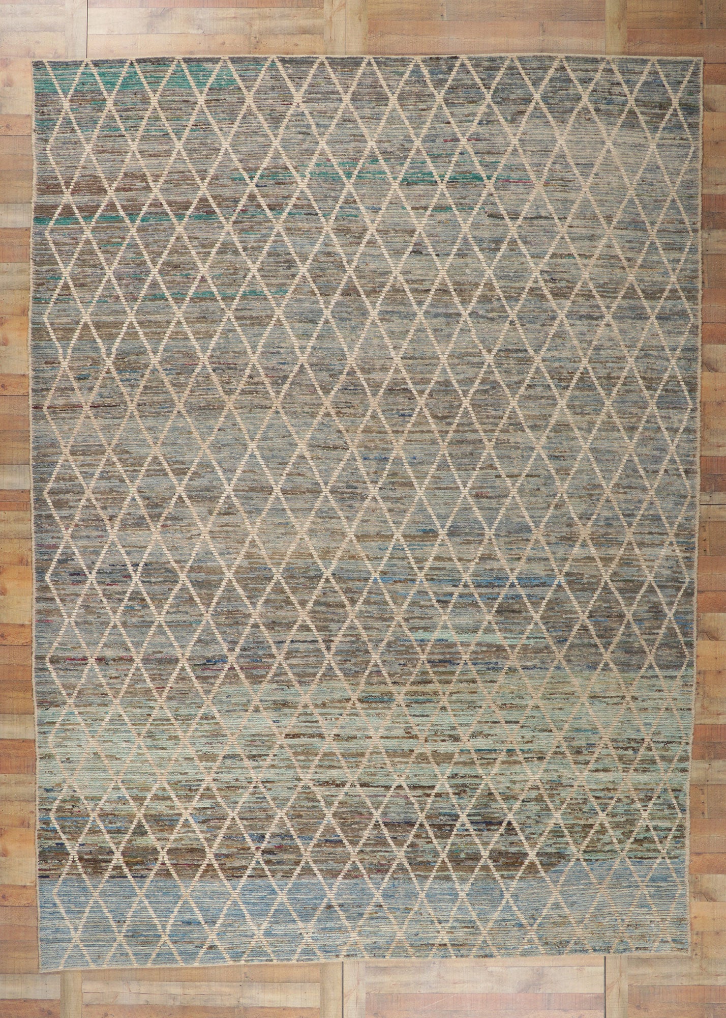 10 x 13 Earth-Tone Moroccan Rug 80813