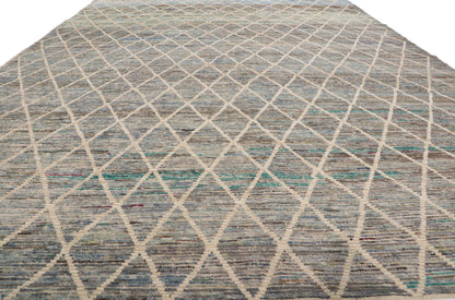 10 x 13 Earth-Tone Moroccan Rug 80813