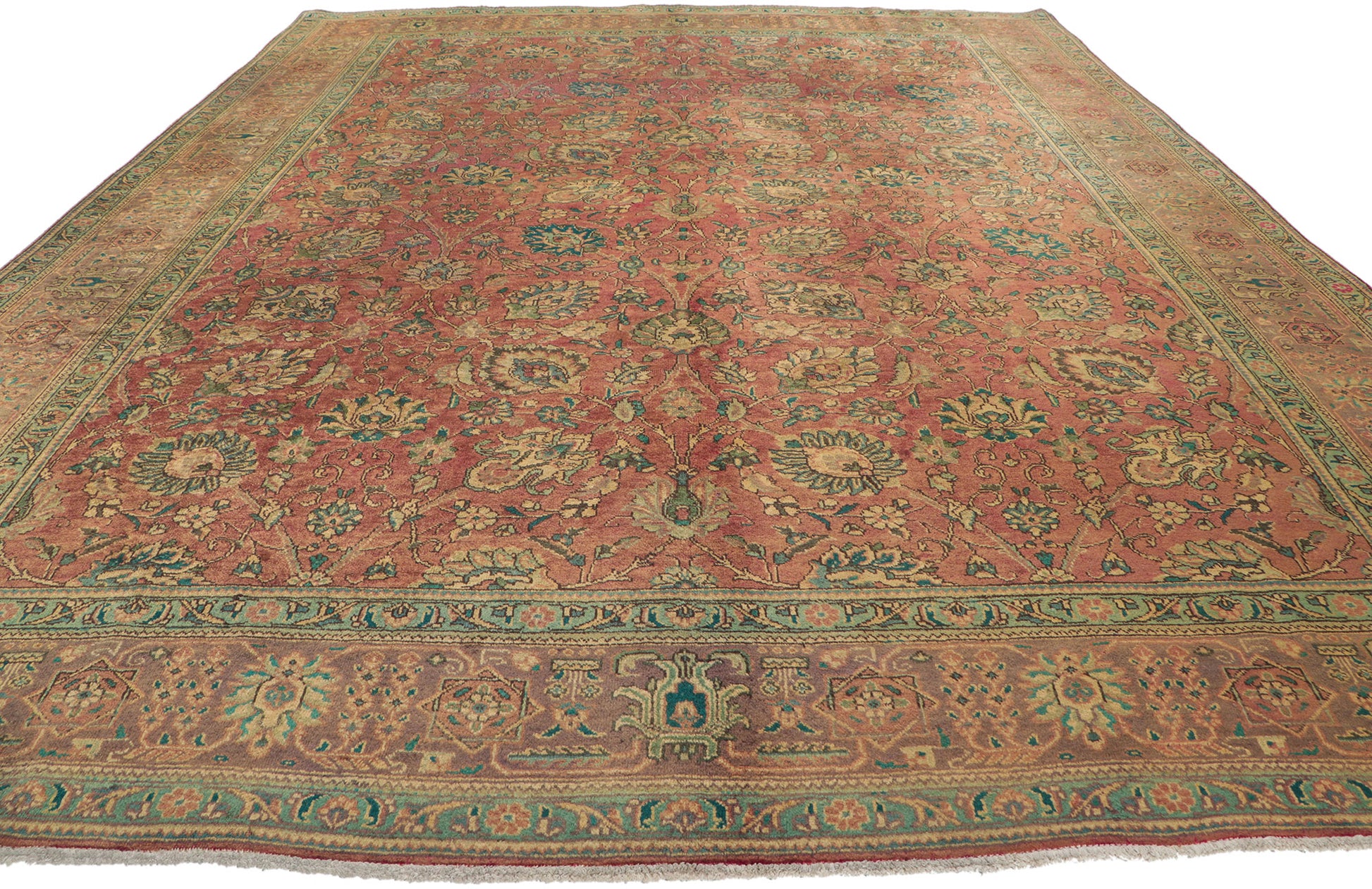 10 x 13 Vintage Persian Tabriz Rug 76271