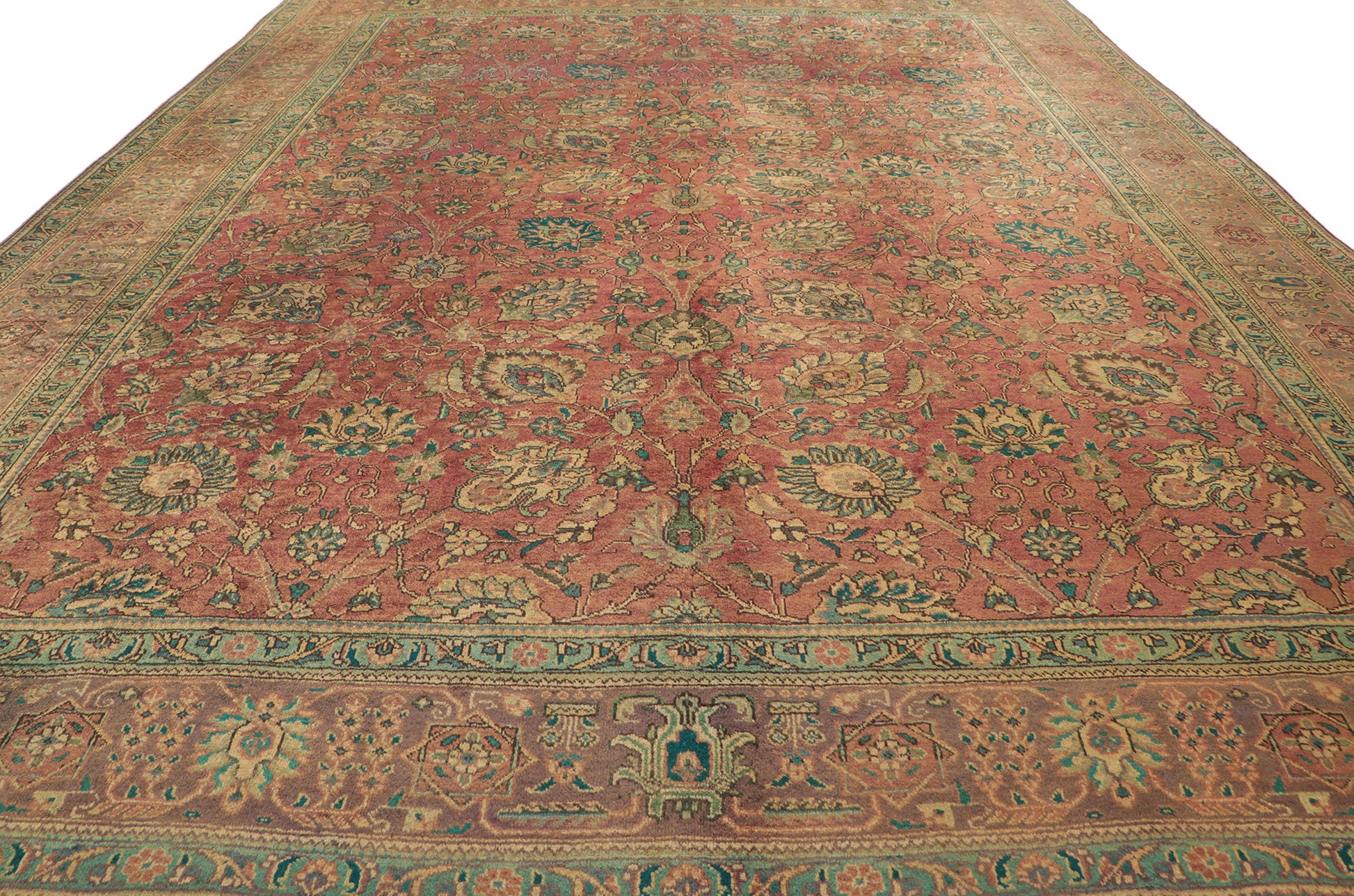 10 x 13 Vintage Persian Tabriz Rug 76271