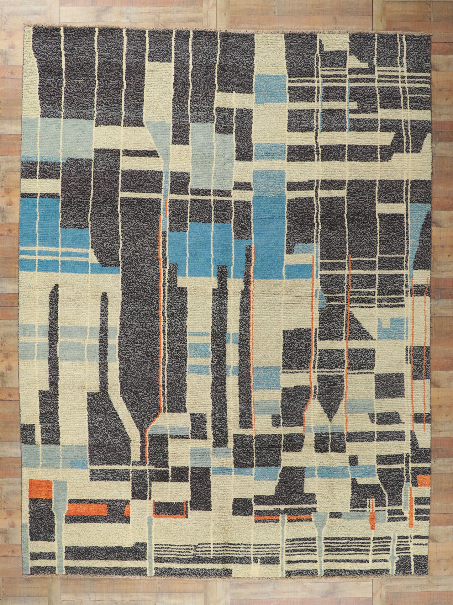 10 x 14 Color Block Moroccan Rug 80697