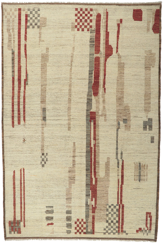 10 x 14 Modern Moroccan Area Rug 80949