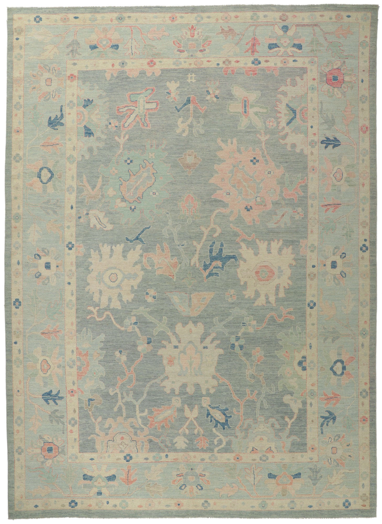 10 x 14 Vintage-Inspired Oushak Rug 80929