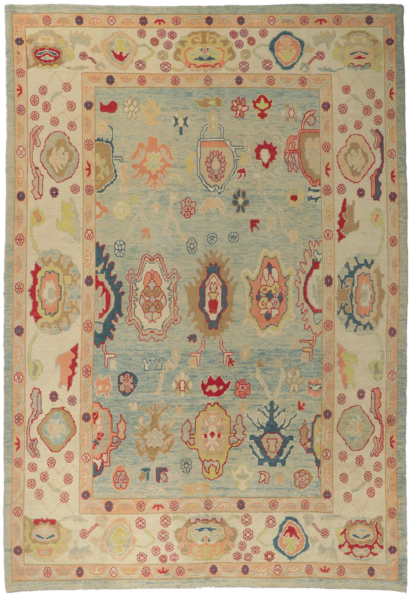 10 x 14 Colorful Turkish Oushak Rug 53813