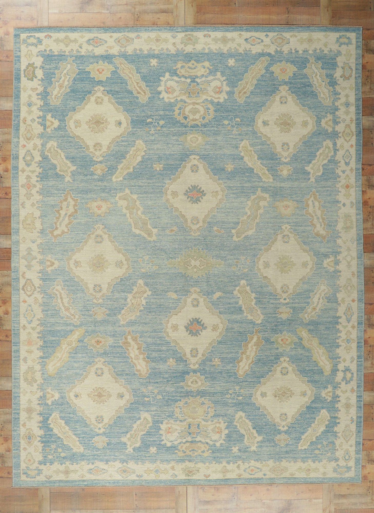 10 x 14 Blue Turkish Oushak Rug 53822