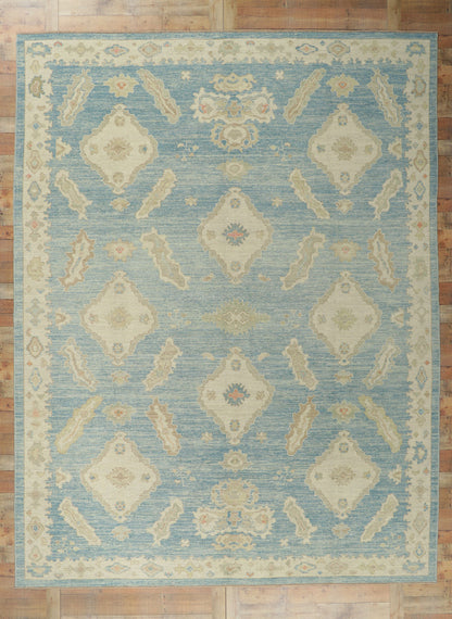 10 x 14 Blue Turkish Oushak Rug 53822