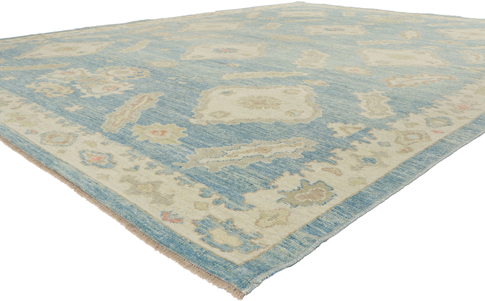 10 x 14 Blue Turkish Oushak Rug 53822