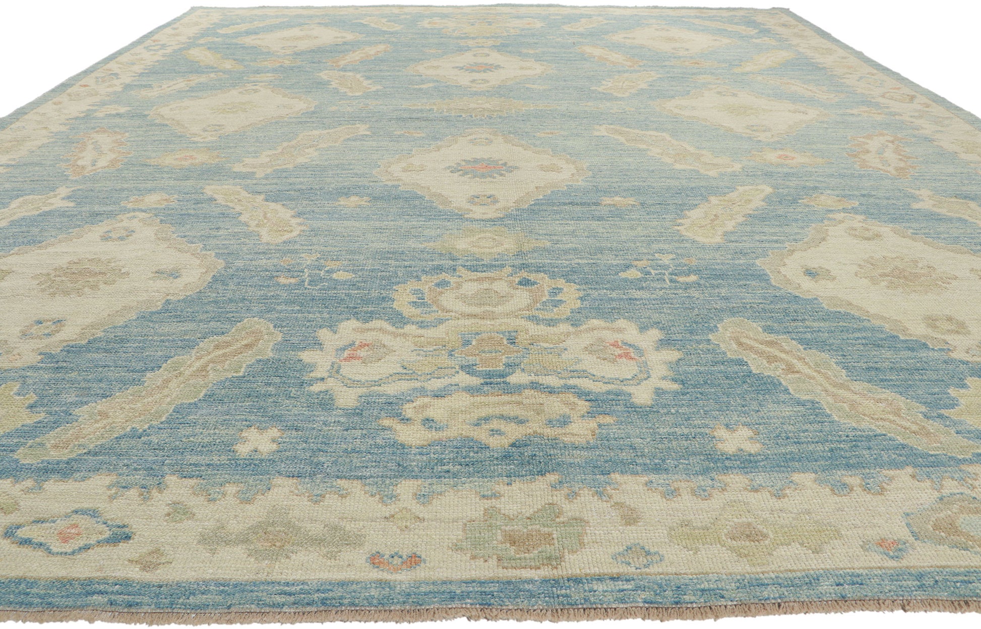 10 x 14 Blue Turkish Oushak Rug 53822